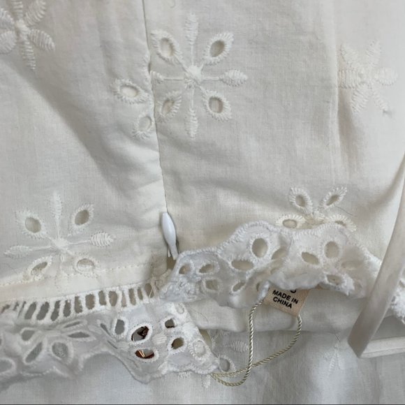 For Love & Lemons Vera Eyelet Ruffle Lace Mini Dress White Size Small - Picture 13 of 16
